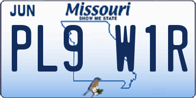 MO license plate PL9W1R
