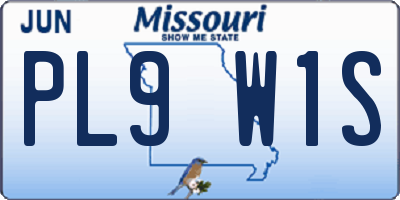 MO license plate PL9W1S