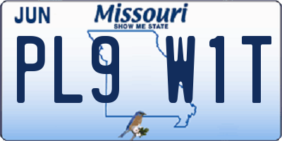 MO license plate PL9W1T