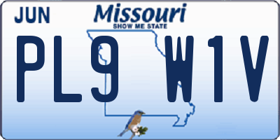 MO license plate PL9W1V