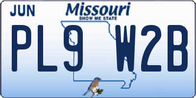 MO license plate PL9W2B