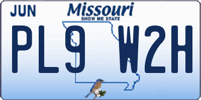 MO license plate PL9W2H