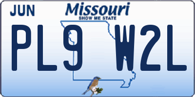 MO license plate PL9W2L