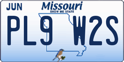 MO license plate PL9W2S