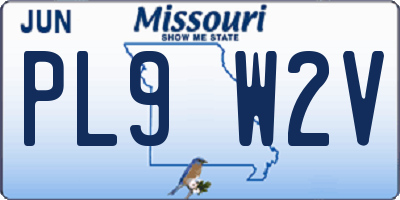 MO license plate PL9W2V