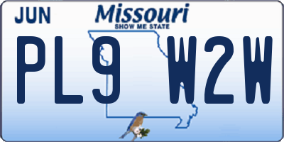 MO license plate PL9W2W
