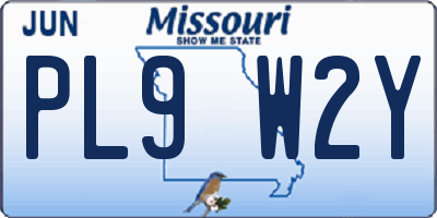 MO license plate PL9W2Y