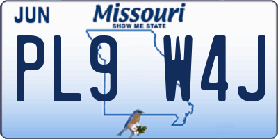 MO license plate PL9W4J