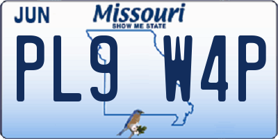 MO license plate PL9W4P
