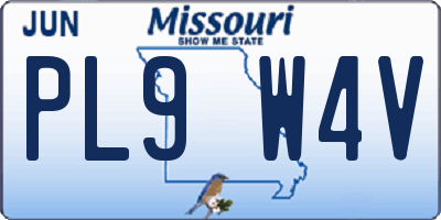 MO license plate PL9W4V