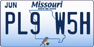 MO license plate PL9W5H