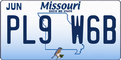 MO license plate PL9W6B