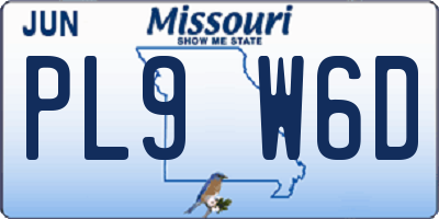 MO license plate PL9W6D