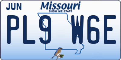 MO license plate PL9W6E