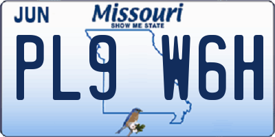 MO license plate PL9W6H