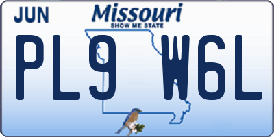 MO license plate PL9W6L