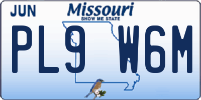 MO license plate PL9W6M