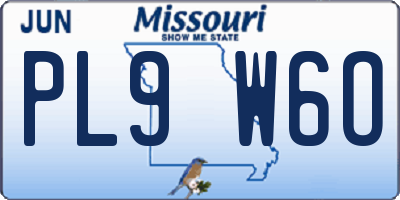 MO license plate PL9W6O