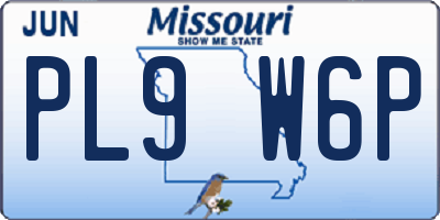 MO license plate PL9W6P
