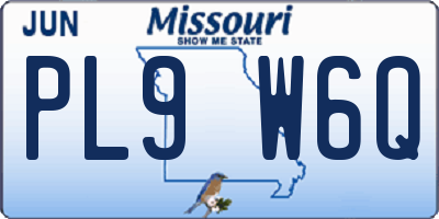 MO license plate PL9W6Q