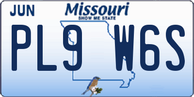 MO license plate PL9W6S
