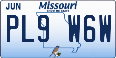 MO license plate PL9W6W