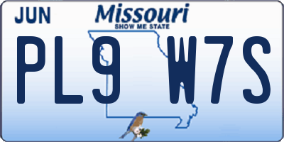 MO license plate PL9W7S