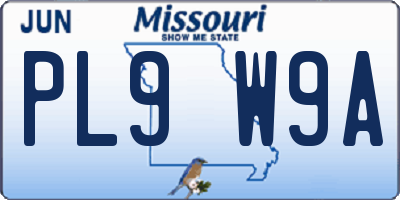 MO license plate PL9W9A