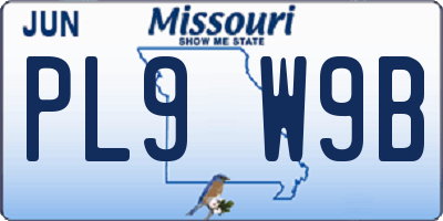 MO license plate PL9W9B