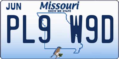 MO license plate PL9W9D