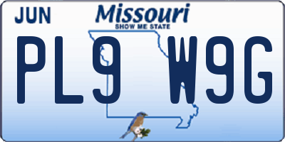 MO license plate PL9W9G