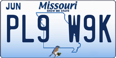 MO license plate PL9W9K