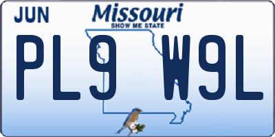 MO license plate PL9W9L