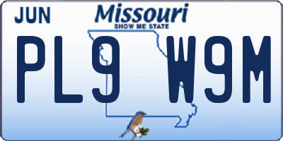 MO license plate PL9W9M