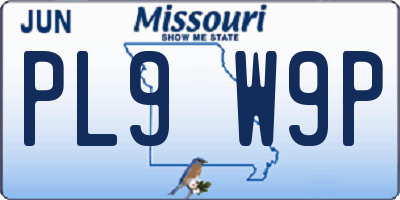 MO license plate PL9W9P