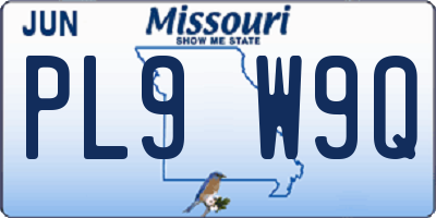MO license plate PL9W9Q