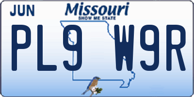 MO license plate PL9W9R