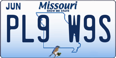 MO license plate PL9W9S