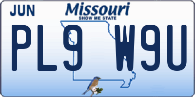 MO license plate PL9W9U