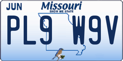 MO license plate PL9W9V