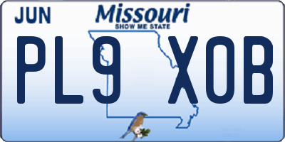 MO license plate PL9X0B
