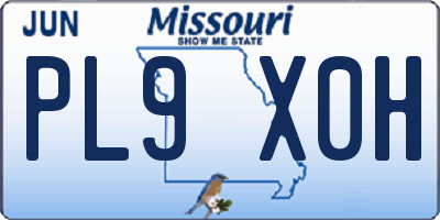 MO license plate PL9X0H