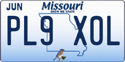 MO license plate PL9X0L