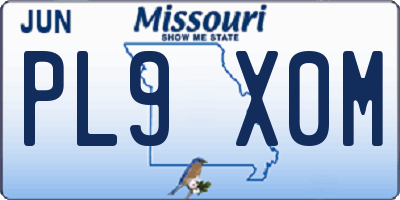 MO license plate PL9X0M