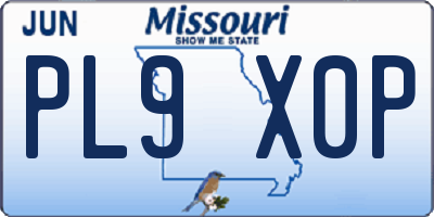 MO license plate PL9X0P