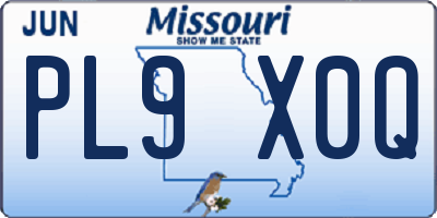 MO license plate PL9X0Q