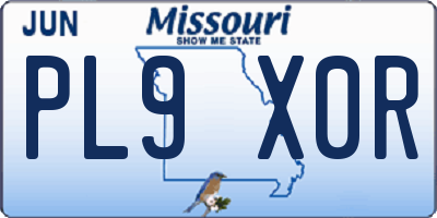 MO license plate PL9X0R