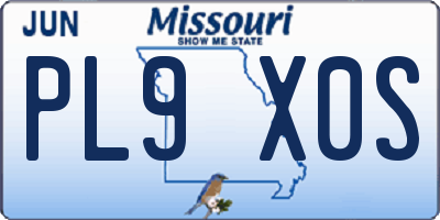 MO license plate PL9X0S