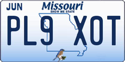 MO license plate PL9X0T