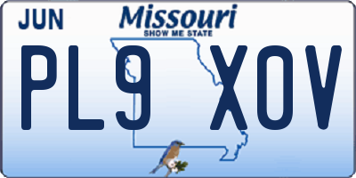 MO license plate PL9X0V